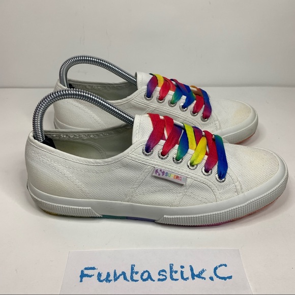 Superga Rainbow Laces & Soles Multicolored Unisex Sneakers S00DPQ0; W: 8.5, M: 7 - Picture 1 of 13